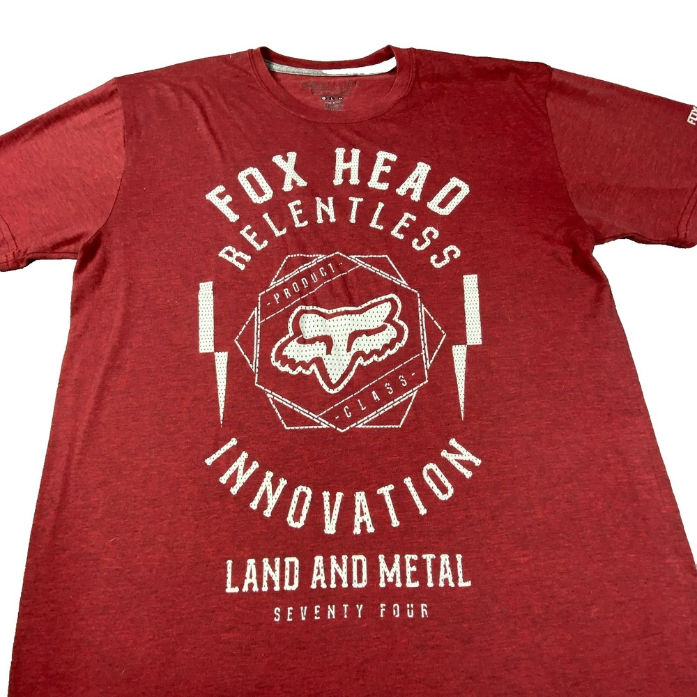 Fox Head Racing Graphic Tee Men Large Red Shirt Motocross BMX Streetwear Top Y2K